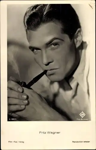 Ak Schauspieler Fritz Wagner, Film Foto Verlag A 3841/1, Pfeife