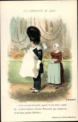 Künstler Ak Daumier, Honoré, Les Humoristes de Jadis, Metzger, Reklame, Solution Pautauberge