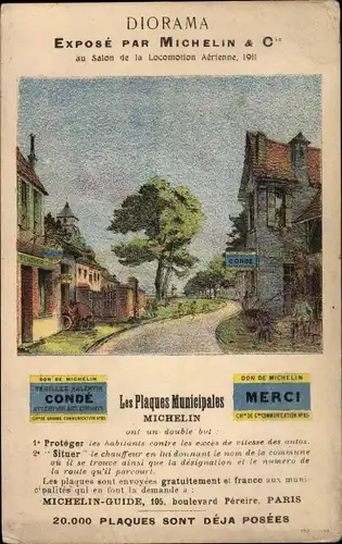 Ak Diorama Expose par Michelin & Co. aus Salon de la Locomotion Aerienne 1911, Reklame
