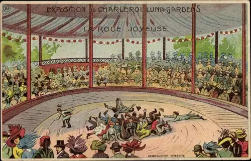 Ak Charleroi Wallonien Hennegau, Exposition, Luna Gardens Attractions, La Roue Joyeuse
