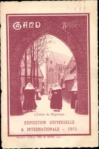 Ak Exposition Universelle & Internationale Gand 1913, L'Entree du Beguinage