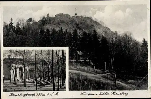 Ak Strzegom Striegau Schlesien, Kreuzberg, Kreuzbergbaude