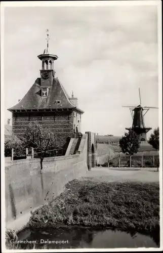 Ak Gorinchem Südholland Niederlande, Dalempoort, Windmühle