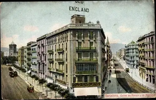 Ak Barcelona Katalonien, Calles de Pelayo y de Balmes