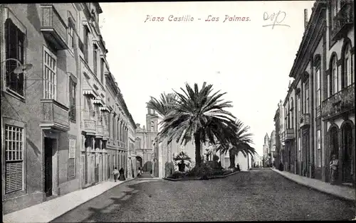 Ak Las Palmas de Gran Canaria Kanarische Inseln, Plaza Castillo