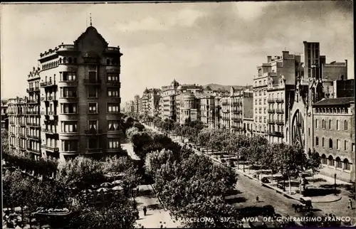 Ak Barcelona Katalonien Spanien, Avda de Generalisimo Franco