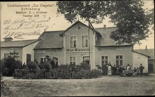 Ak Schleswig an der Schlei, Etablissement Zur Ziegelei, Waldhotel, Restaurant