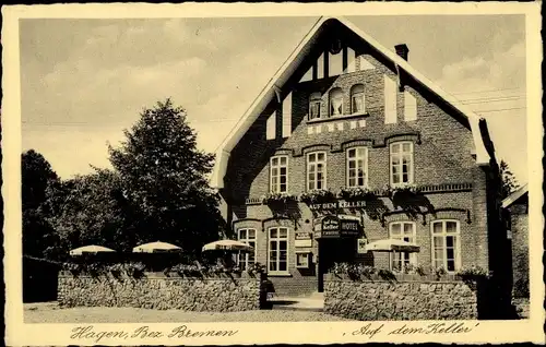 Ak Hagen im Bremischen, Gasthaus Auf dem Keller