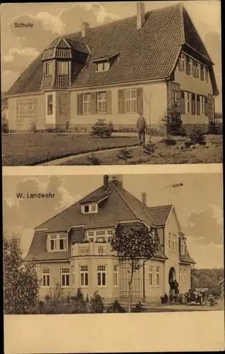 Ak Stocksdorf Ehrenburg in Niedersachsen, Schule, Villa W. Landwehr