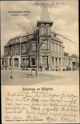 Ak Höftgrube Wingst in Niedersachsen, Bahnhofs Hotel