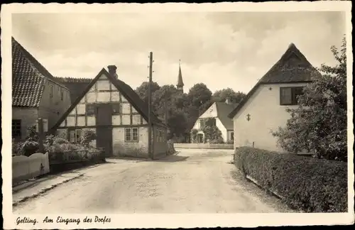 Ak Gelting Landschaft Angeln in Schleswig Holstein, Eingang des Dorfes