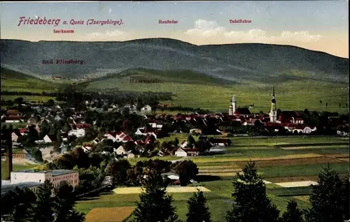 Ak Mirsk Friedeberg am Queis Schlesien, Gesamtansicht, Isergebirge