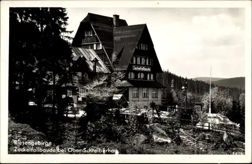 Ak Szklarska Poręba Schreiberhau Riesengebirge Schlesien, Zackelfallbaude, Schronisko Kamieńczyk