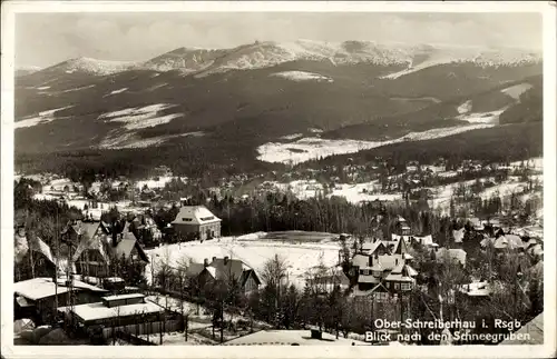 Ak Szklarska Poręba Schreiberhau Riesengebirge Schlesien, Blick nach den Schneegruben