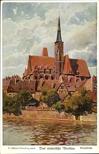Künstler Ak Günther Naumburg, O., Wrocław Breslau Schlesien, Kreuzkirche, Kolegiata św. Krzyża