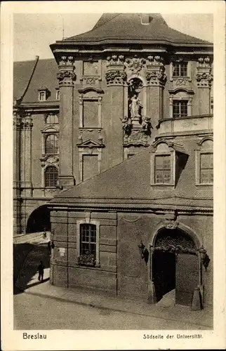 Ak Wrocław Breslau Schlesien, Südseite der Universität