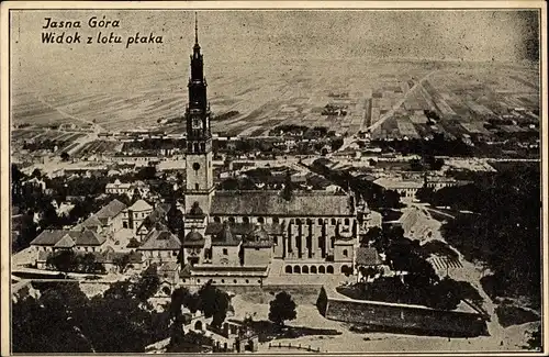 Ak Jasna Góra Lichtenberg Bogatynia Reichenau Niederschlesien, Widok z lotu ptaka