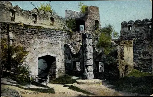 Ak Sobieszów Hermsdorf Kynast Riesengebirge Schlesien, Ruine, Inneres