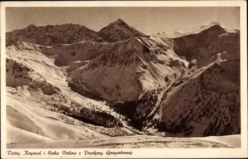 Ak Tatry, Krywań i Cicha Dolina z Przełęczy Goryczkowej.