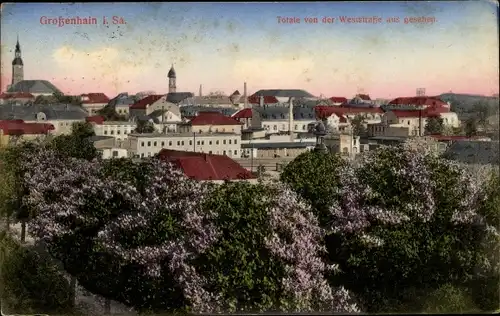 Ak Großenhain Sachsen, Totale von der Weststraße aus gesehen
