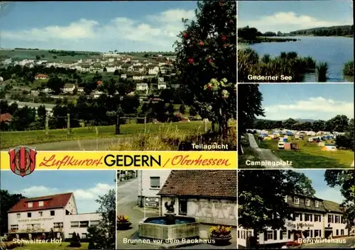 Ak Gedern in Hessen, Naturpark Hoher Vogelsberg, Campingplatz am See, Schweitzer Hof