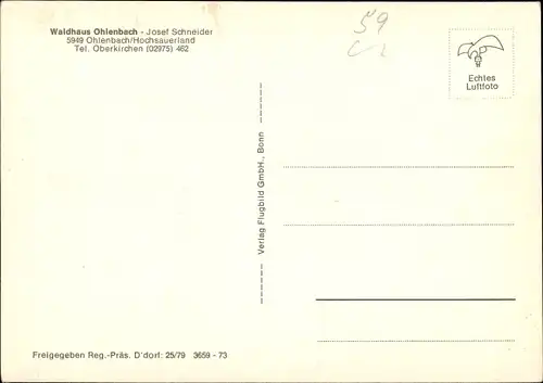 Ak Ohlenbach Schmallenberg Hochsauerland, Waldhaus Ohlenbach, Josef Schneider