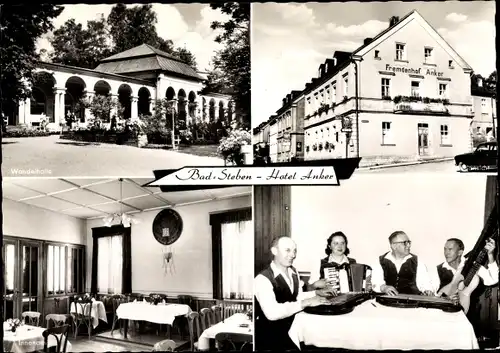 Ak Bad Steben im Frankenwald Bayern, Hotel Anker, Außen- u. Innenansicht, Bes. Herbert Hager