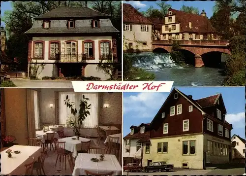 Ak Steinbach Michelstadt im Odenwald, Gasthaus und Pension Darmstädter Hof, Brücke