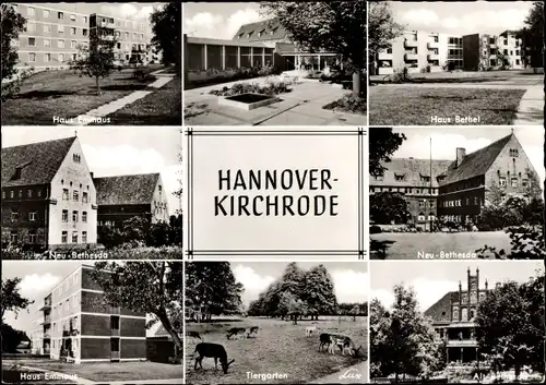 Ak Kirchrode Hannover in Niedersachsen, Haus Bethel, Neu Bethesda, Haus Emmaus, Tiergarten