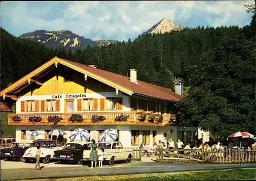 Ak Hammer Fischbachau am Schliersee, Cafe Krugalm, Autos