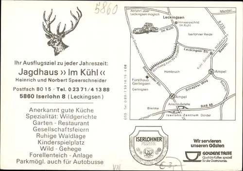 Ak Iserlohn im Märkischen Kreis, Jagdhaus Im Kühl