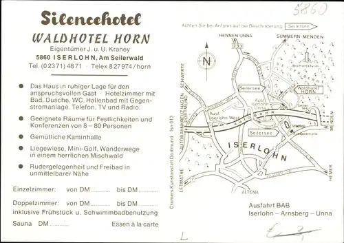 Ak Iserlohn im Märkischen Kreis, Waldhotel Horn