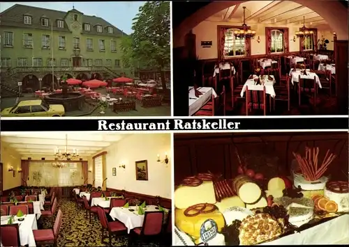 Ak Wipperfürth Oberbergischer Kreis, Restaurant Ratskeller, Innenansicht