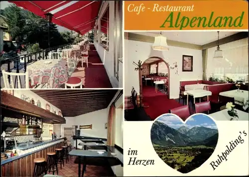 Ak Ruhpolding in Oberbayern, Cafe Restaurant Alpenland