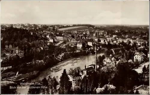 Ak Waldheim in Sachsen, Blick von der goldenen Höhe