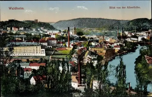 Ak Waldheim in Sachsen, Blick von der Alberthöhe