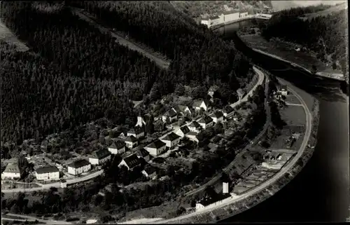 Ak Hohenwarte Thüringen, Ortsansicht, Luftaufnahme