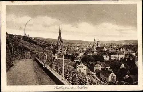 Ak Esslingen am Neckar, Ortsansicht mit Kirche