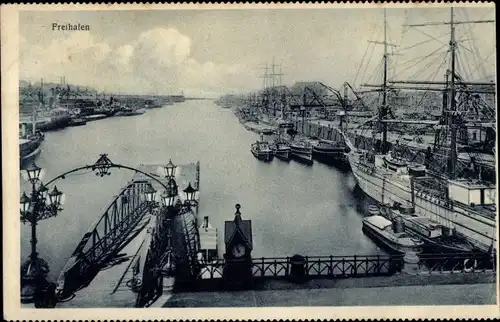 Ak Hansestadt Bremen, Freihafen