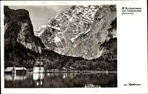 Ak Sankt Bartholomä Schönau am Königssee, mit Watzmann Ostwand