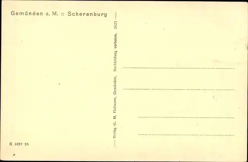 Ak Gemünden am Main Unterfranken, Burgruine Scherenburg