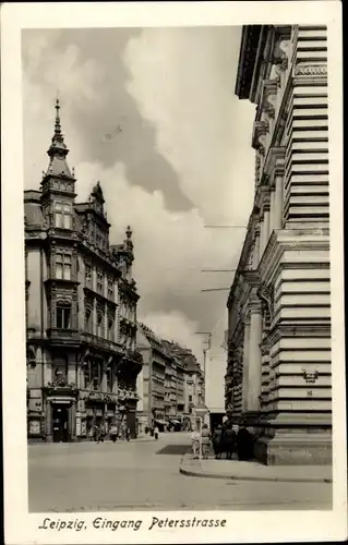 Ak Leipzig in Sachsen, Eingang Petersstraße