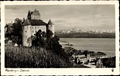 Ak Meersburg am Bodensee, Altes Schloss, Berge