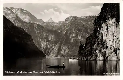 Ak Schönau am Königssee Oberbayern, Schönfeldspitze im Steinernen Meer