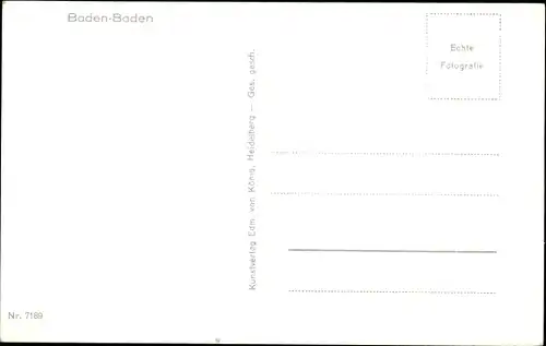 Ak Baden Baden am Schwarzwald, Gesamtansicht