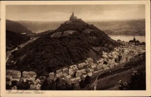 Ak Braubach am Rhein, Marksburg, Gesamtansicht