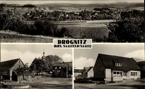 Ak Drognitz in Thüringen, Dorfpartie, Gesamtansicht