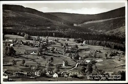 Ak Przesieka Hain Podgórzyn Giersdorf Riesengebirge Schlesien, Blick nach dem Spindlerpass
