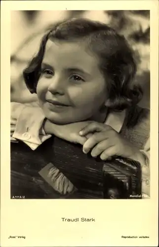 Ak Schauspielerin Traudl Stark, Portrait