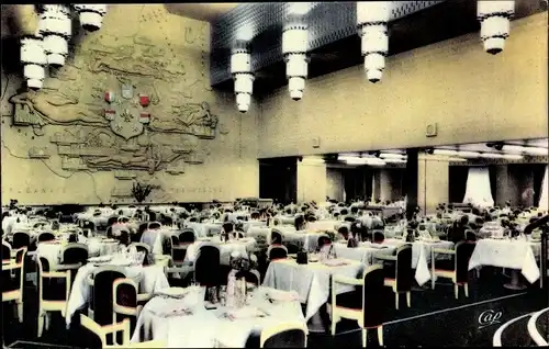 Ak Paquebot Ile de France, CGT French Line, La Salle à Manger